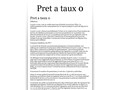 Pret a taux 0